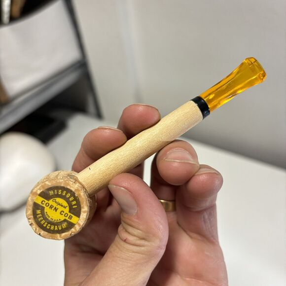 New Missouri Meerschaum Straight Filter Corn Cob Pipe - Picture 4 of 9